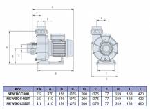 Čerpadlo k protiproudu NEWBCC 550 - 92 m3/hod (400V)